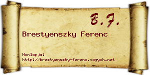 Brestyenszky Ferenc névjegykártya